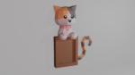 Cadre photo d'un chat en papercraft 3D