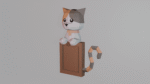 Cadre photo d'un chat en papercraft 3D