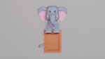 Cadre photo d'un éléphant en papercraft 3D