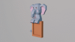 Cadre photo d'un éléphant en papercraft 3D