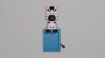 Cadre photo d'un zèbre en papercraft 3D