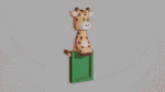 Cadre photo giraffe en papercraft 3D