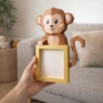 Cadre photo singe en papercraft 3D