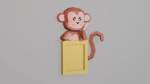 Cadre photo singe en papercraft 3D