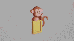 Cadre photo singe en papercraft 3D