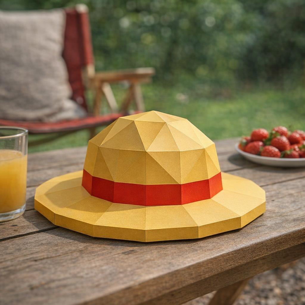 Chapeau de Luffy de One Piece en papercraft 3D