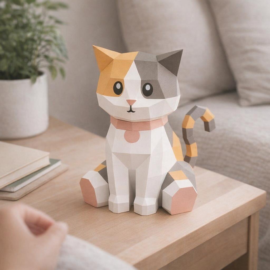 Chaton en papercraft 3D