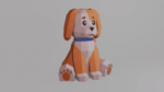 Chiot en papercraft 3D