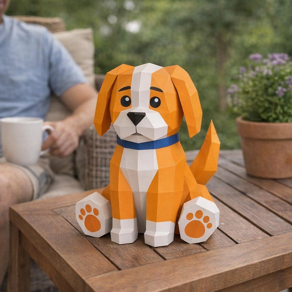 Chiot en papercraft 3D Chiot en papercraft 3D