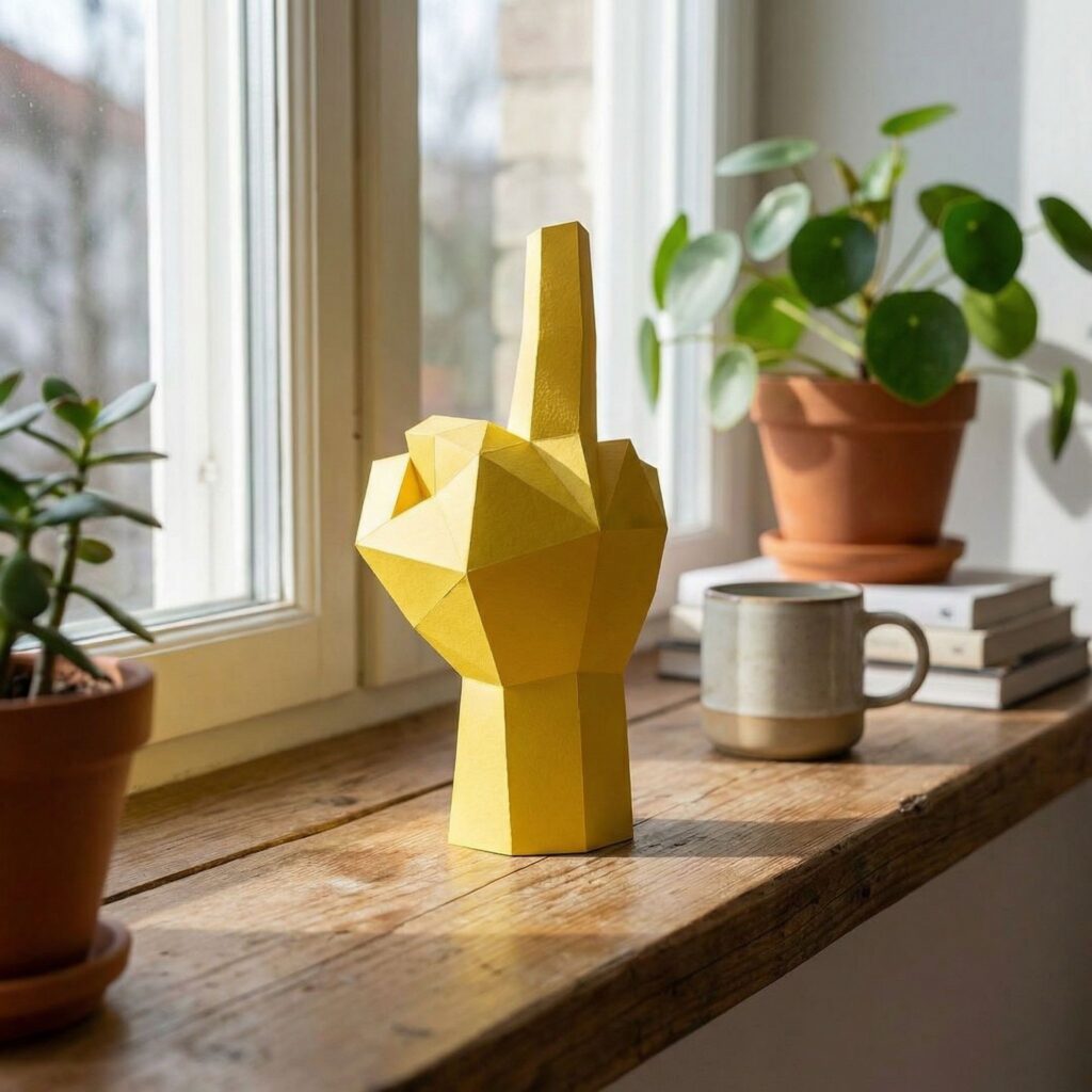 Doigt d'honneur en papercraft 3D