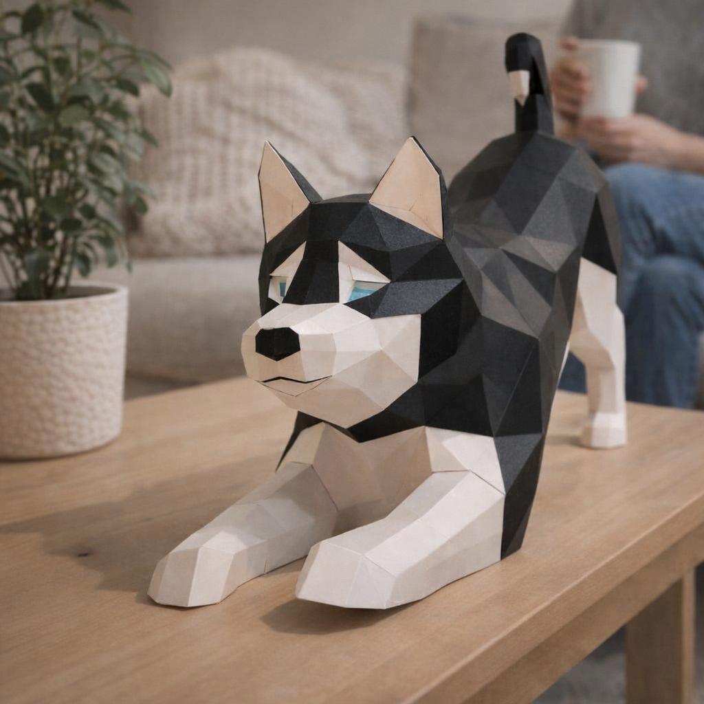 Husky en papercraft 3D