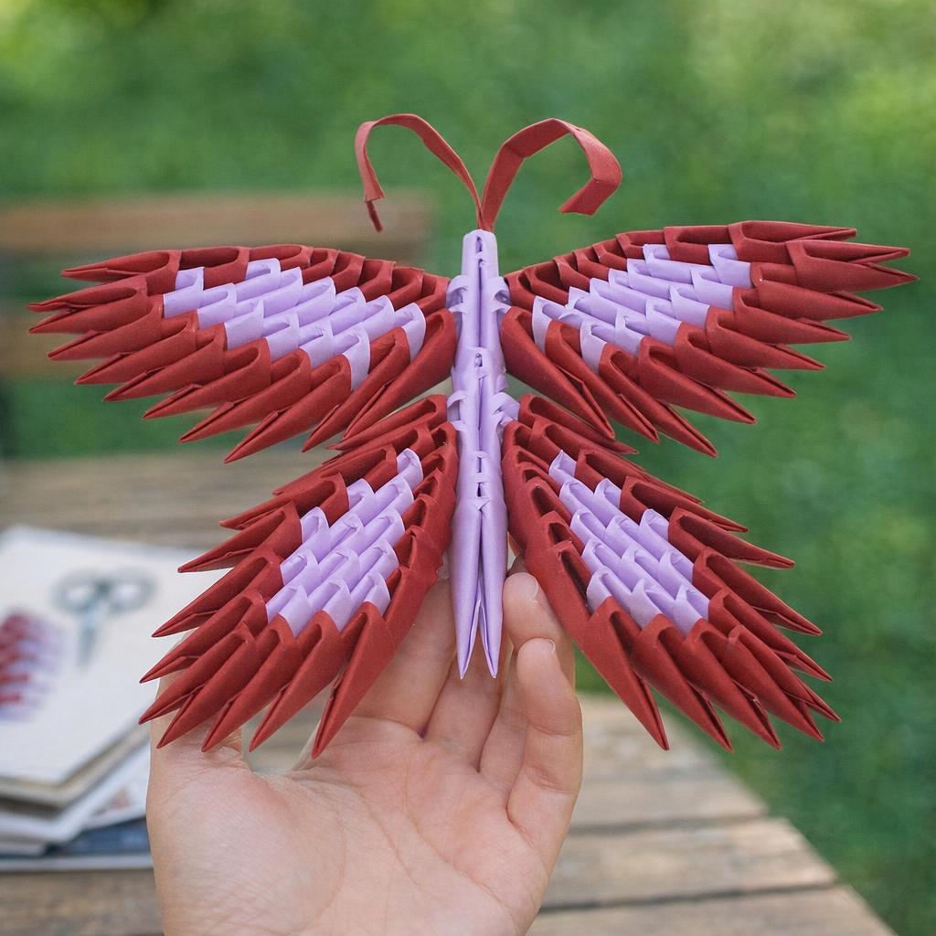 Kit d'origami 3D d'un papillon Kit d'origami 3D d'un papillon