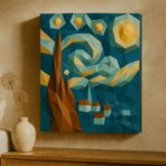La Nuit étoilée – Tableau papercraft 3D inspiré de Van Gogh