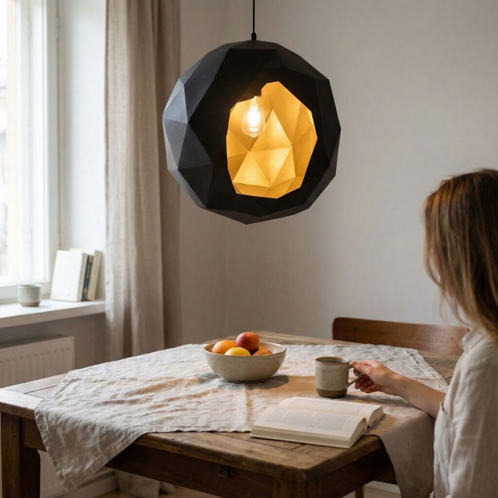 Lampe géode en papercraft 3D