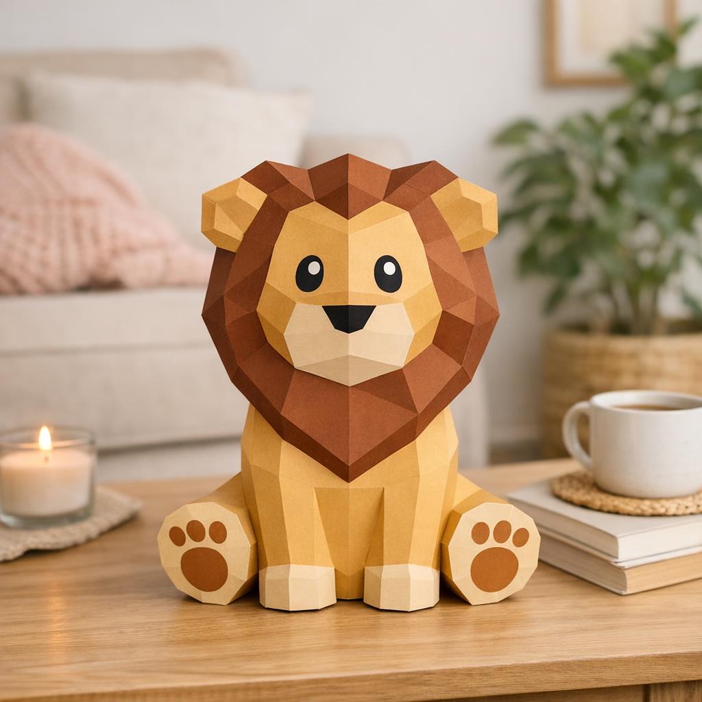 Lion en papercraft 3D
