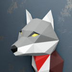 Loup en papercraft 3D
