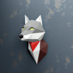 Loup en papercraft 3D