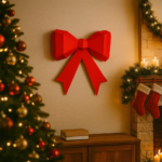 Noeud rouge mural en papercraft 3D