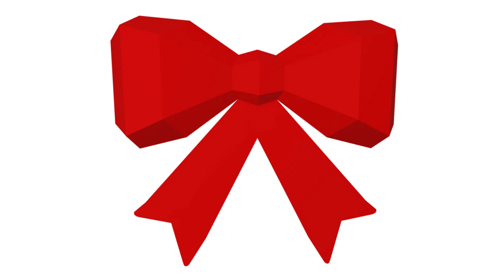 Noeud rouge mural en papercraft 3D