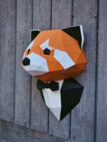 Panda roux en costume papercraft 3D