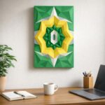 Panneau mural géométrique en papercraft 3D