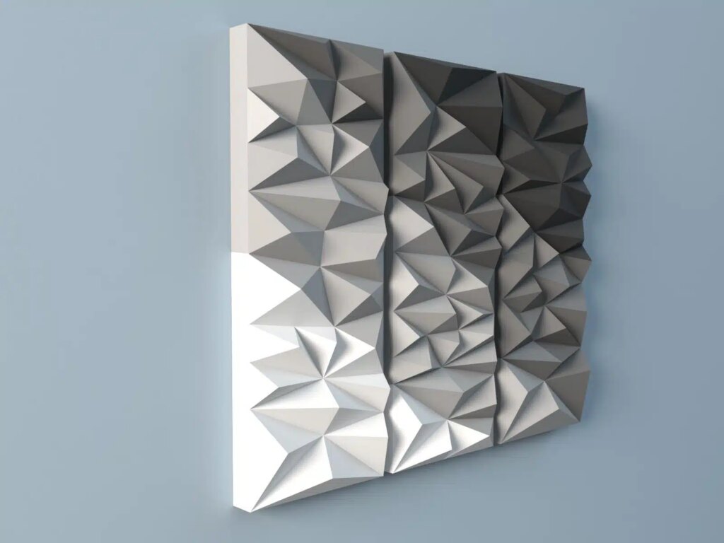 Panneau mural géométrique en papercraft 3D