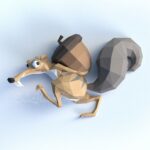 Papercraft 3D Scrat mural de l'âge de glace