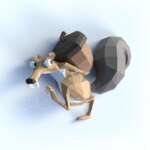 Papercraft 3D Scrat mural de l'âge de glace