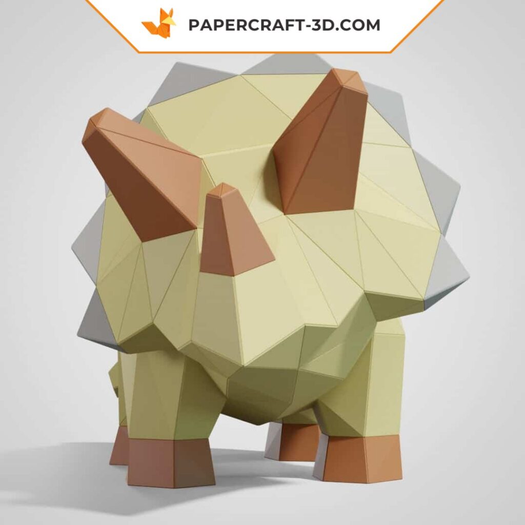 Papercraft bébé Triceratops en 3D