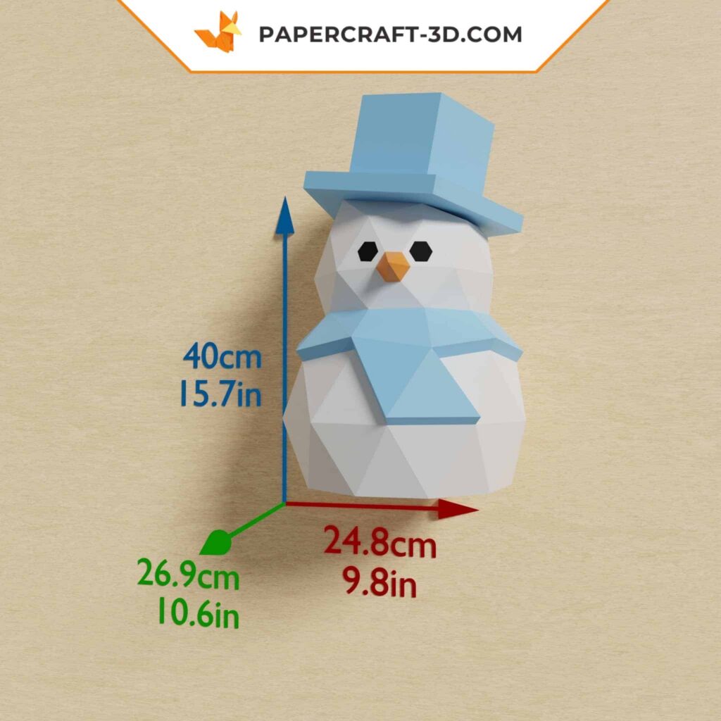 Papercraft bonhomme de neige en origami