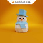 Papercraft bonhomme de neige en origami