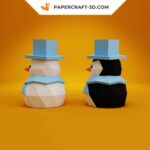 Papercraft bonhomme de neige en origami