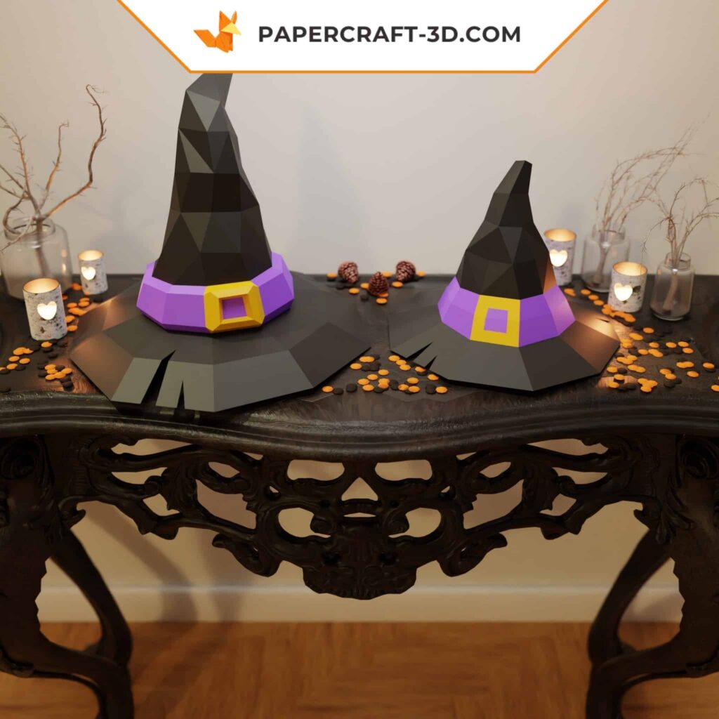 Papercraft chapeau de sorcière pour Halloween en 3D