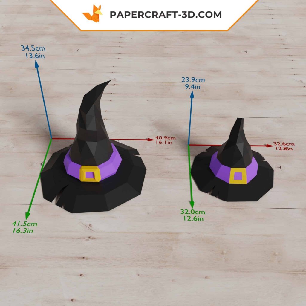 Papercraft chapeau de sorcière pour Halloween en 3D