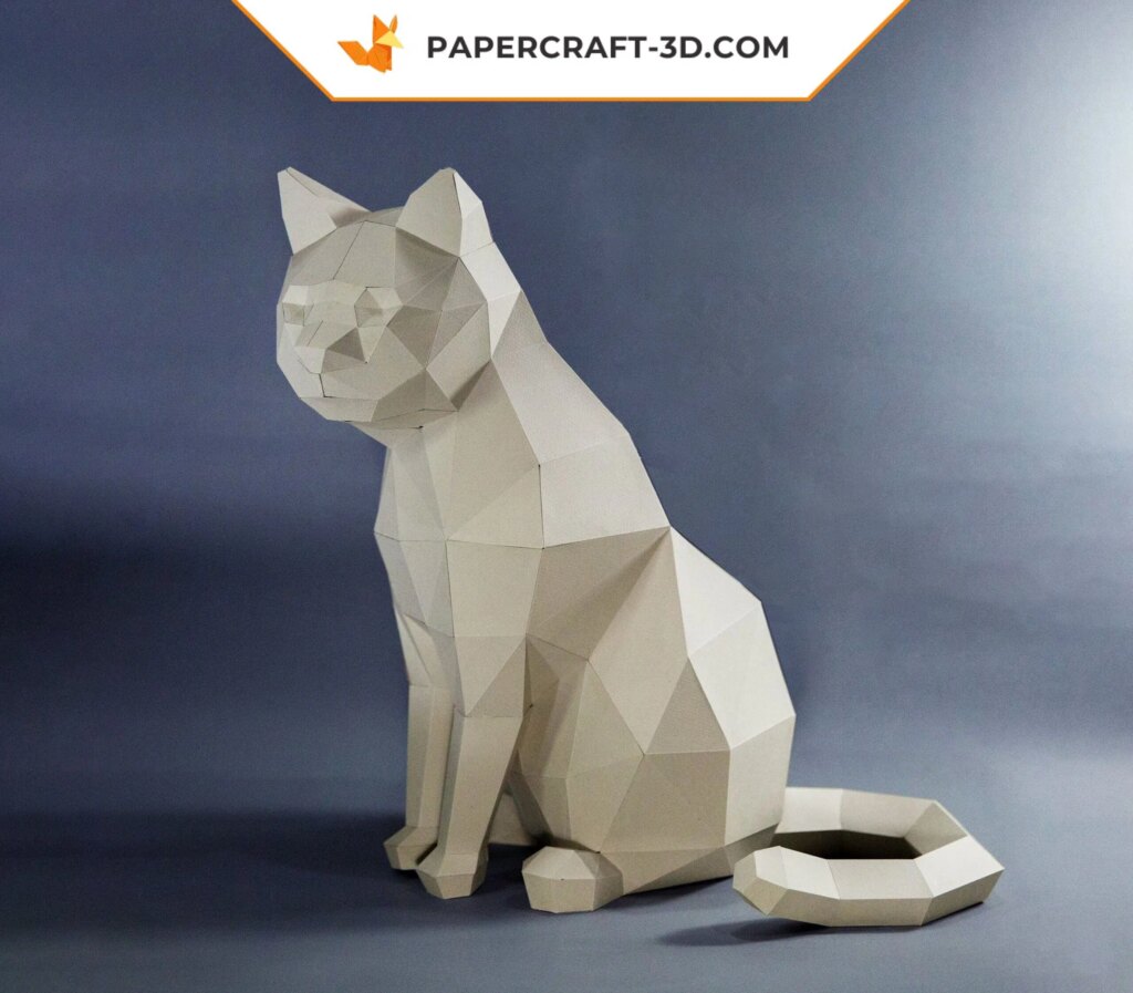 Papercraft chat en 3D