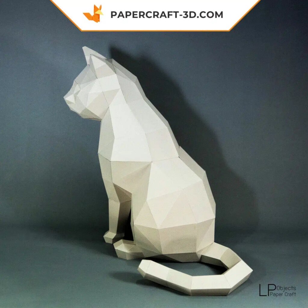 Papercraft chat en 3D
