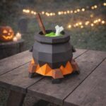 Papercraft chaudron de sorcière en 3D