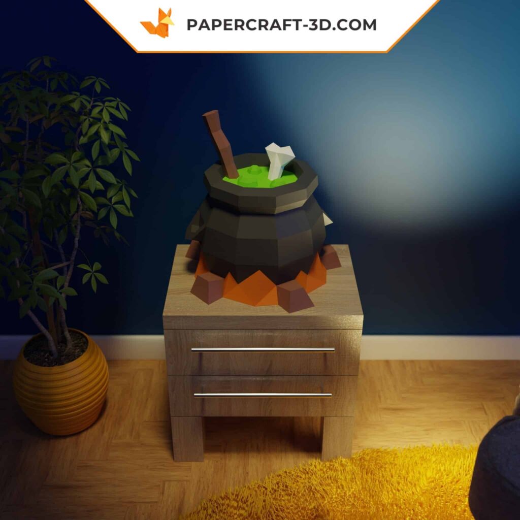 Papercraft chaudron de sorcière en 3D