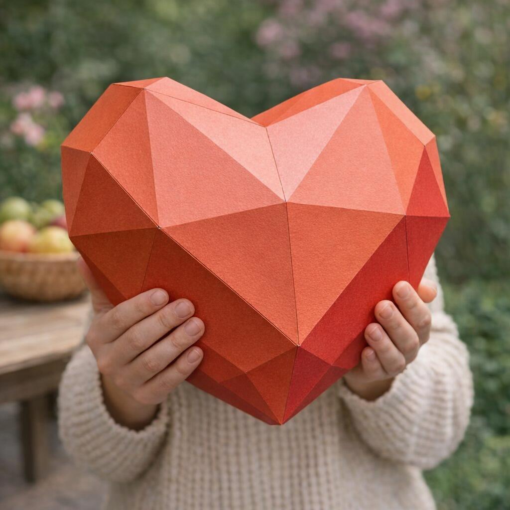 Papercraft coeur en 3D Papercraft coeur en 3D