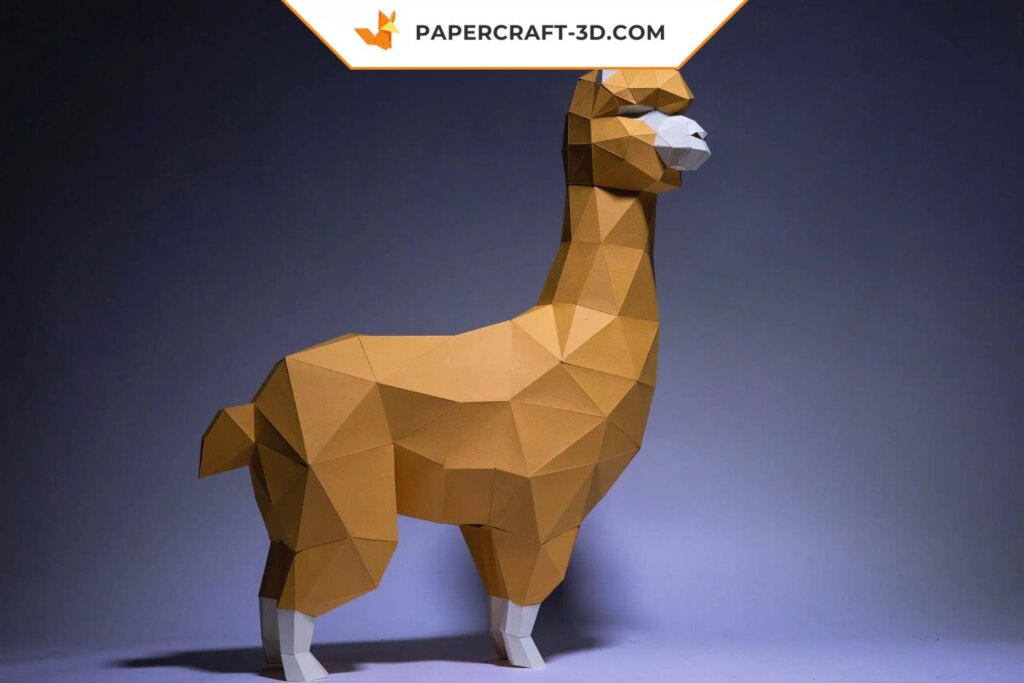 Papercraft d'alpaga lama en 3D