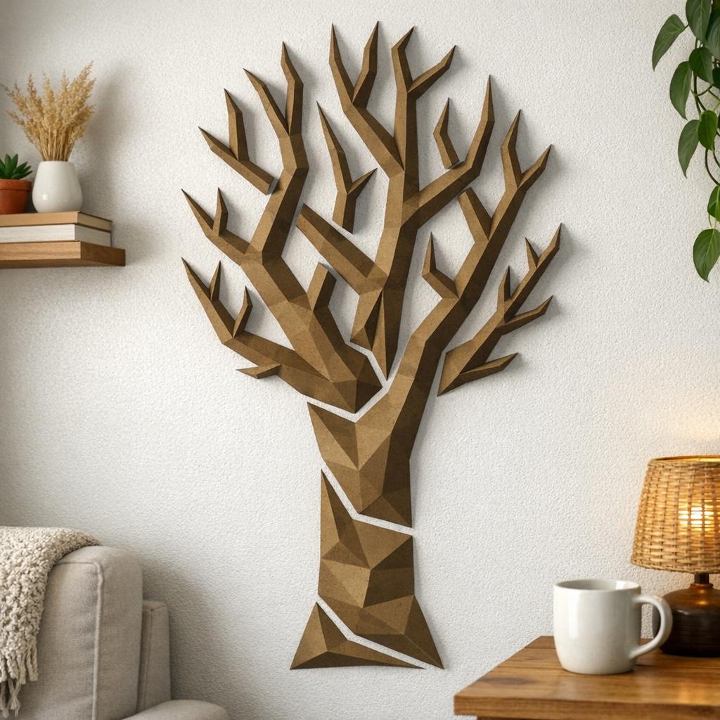 Papercraft d'arbre murale simpliste en 3D