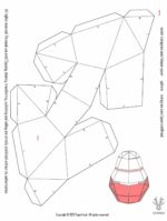 Papercraft d'avocat avec cœur en 3D