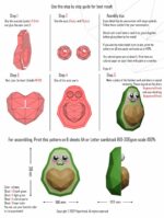 Papercraft d'avocat avec cœur en 3D