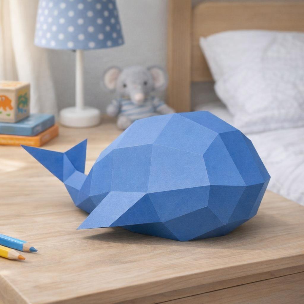 Papercraft de baleine facile pour enfant en 3D Papercraft de baleine facile pour enfant en 3D