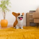Papercraft de bébé Corgi assis mignon en 3D
