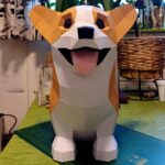 Papercraft de bébé Corgi assis mignon en 3D