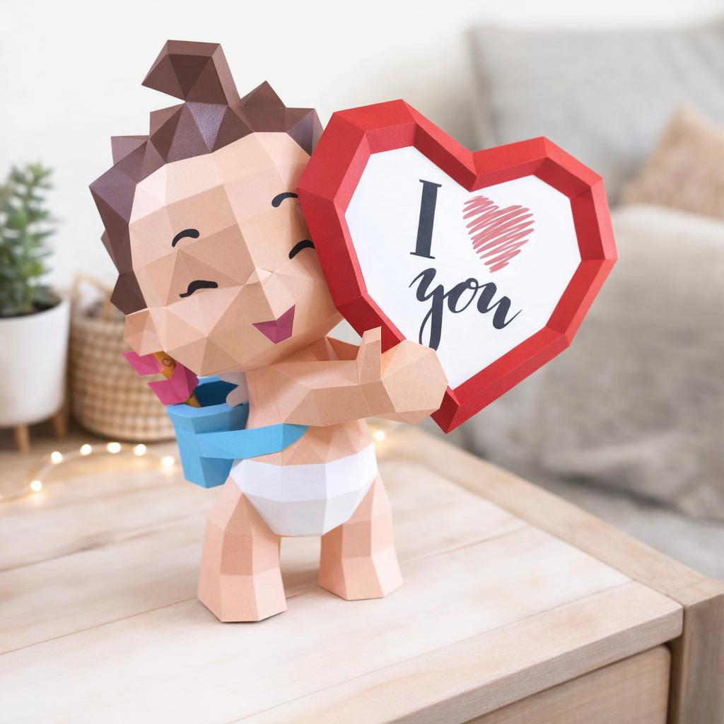 Papercraft de bébé Cupidon en 3D