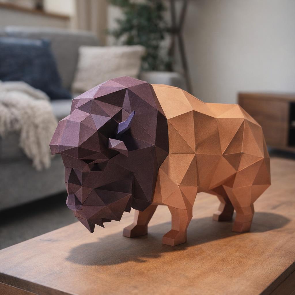 Papercraft de bison en 3D
