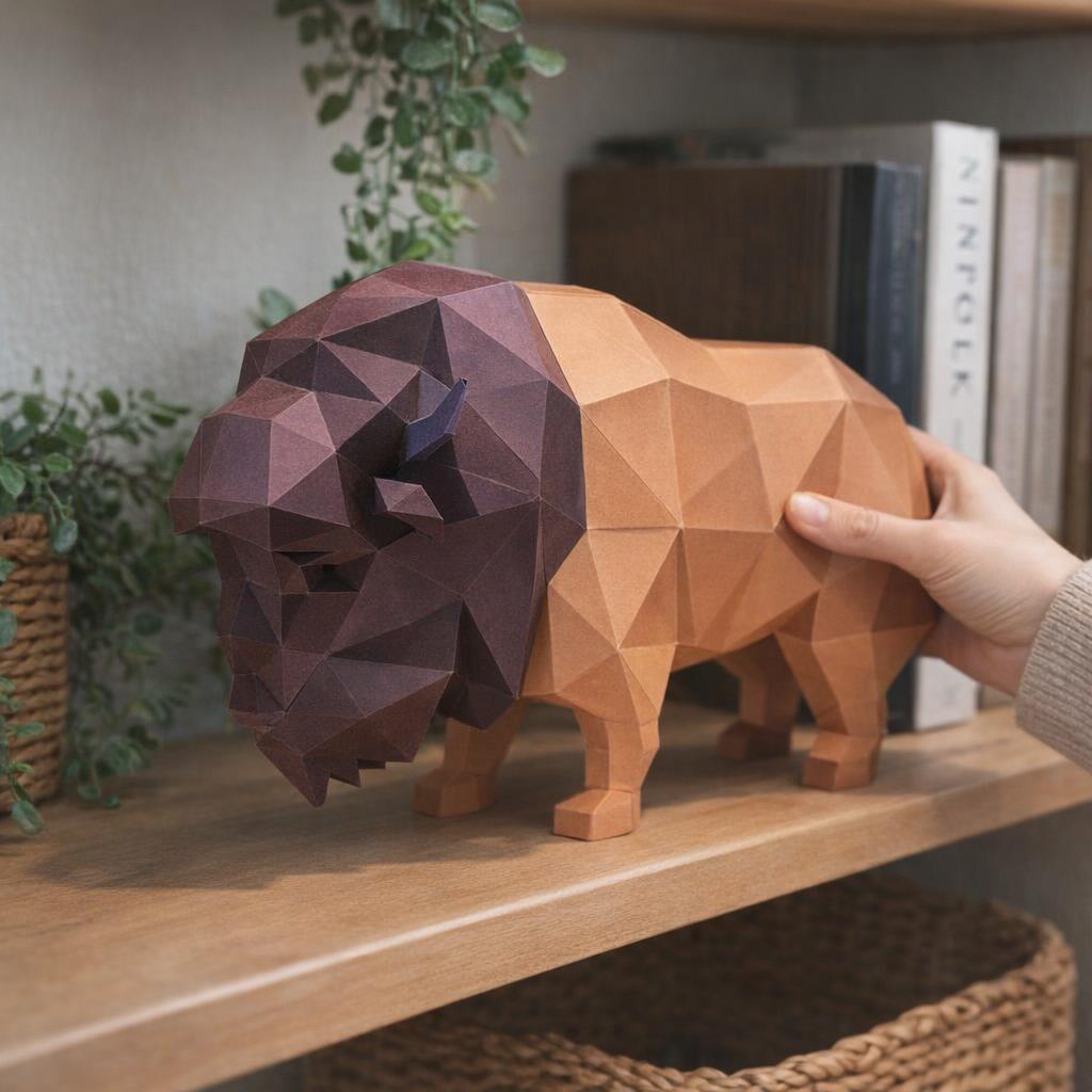 Papercraft de bison en 3D