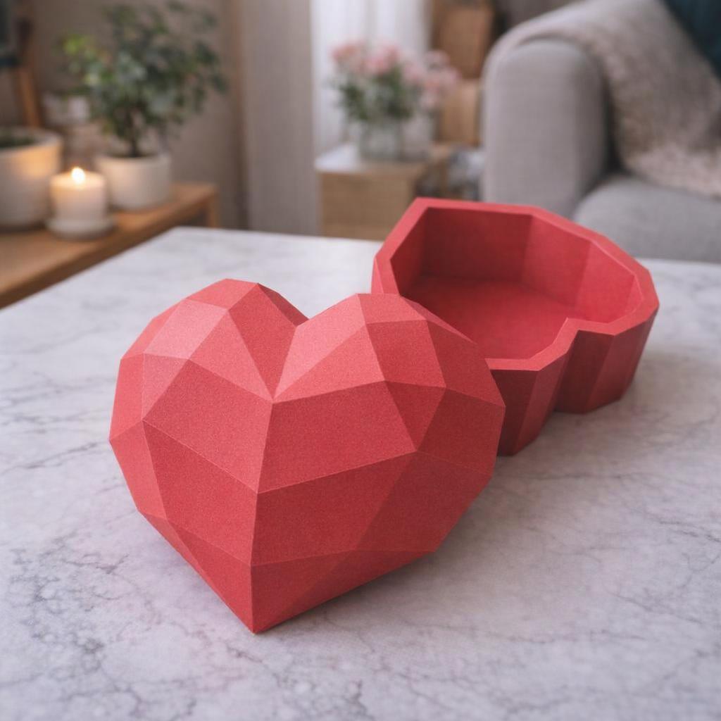 Papercraft de boîte cœur en origami